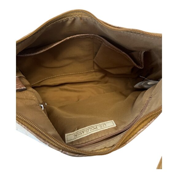 U.S. Polo Assn. Beige Monogram Shoulder Bag with Stud Accents - Picture 8 of 8